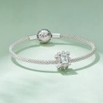 S925 Sterling Silber vergoldet Weißgold Zirkonia Blumen Armband Perlen – Bild 4