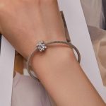 S925 Sterling Silber vergoldet Weißgold Zirkonia Blumen Armband Perlen – Bild 5