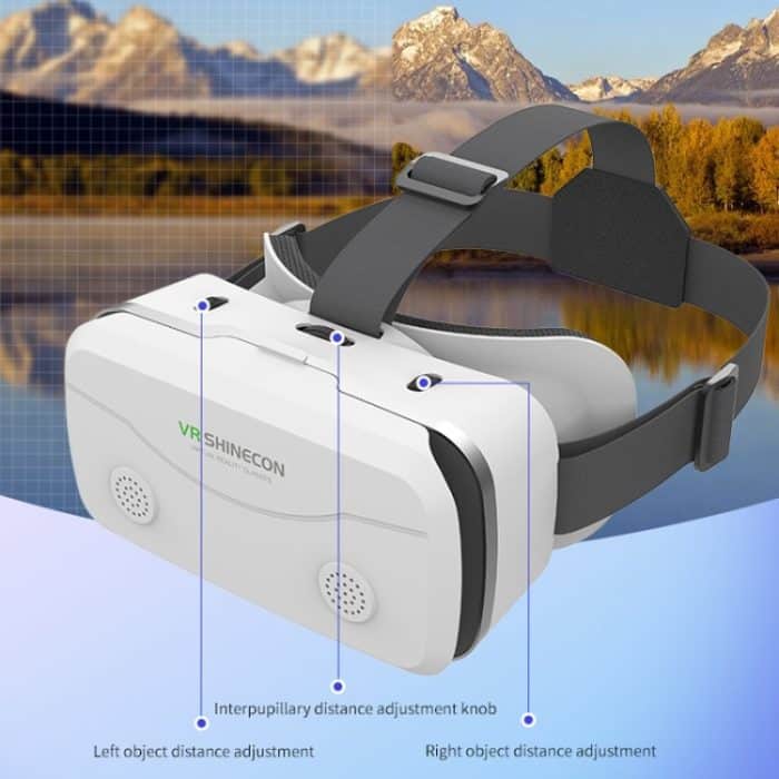 VR SHINECON G15 Helm Virtual Reality VR-Brille All-in-One-Spieltelefon 3D-Brille, G15 White, G15 Black – Bild 6