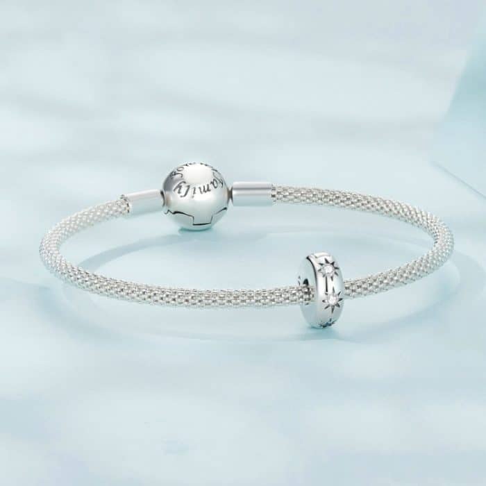 Sterling Silber S925 Spitzer Stern Runder Positionierungsclip Zirkon Stern Armband Perlen – Bild 4