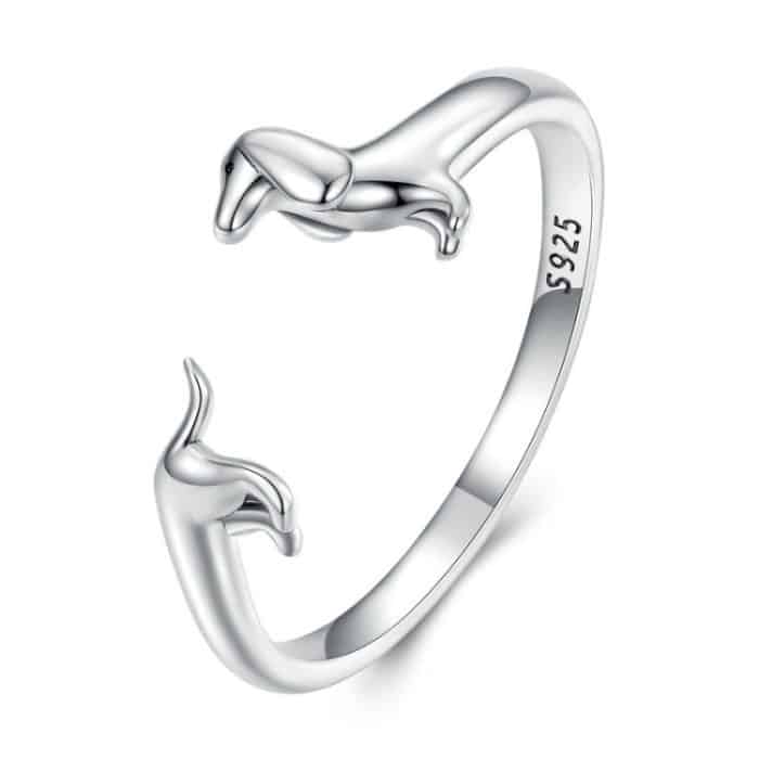 Sterling Silber S925 Dackel Süßer offener Ring – Bild 1