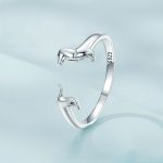 Sterling Silber S925 Dackel Süßer offener Ring – Bild 3