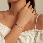 S925 Sterling Silber Funkelndes Weißgold vergoldetes Herz-Zirkonia-Armband – Bild 5