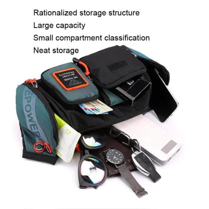 HAOSHUAI 5601 Männer Freizeit Wasserdichte Brusttasche Messenger Große Kapazität Pendeltasche, 5601 Dark Blue, 5601 Grey, 5601 Dark Green, 5601 Gray Green – Bild 5