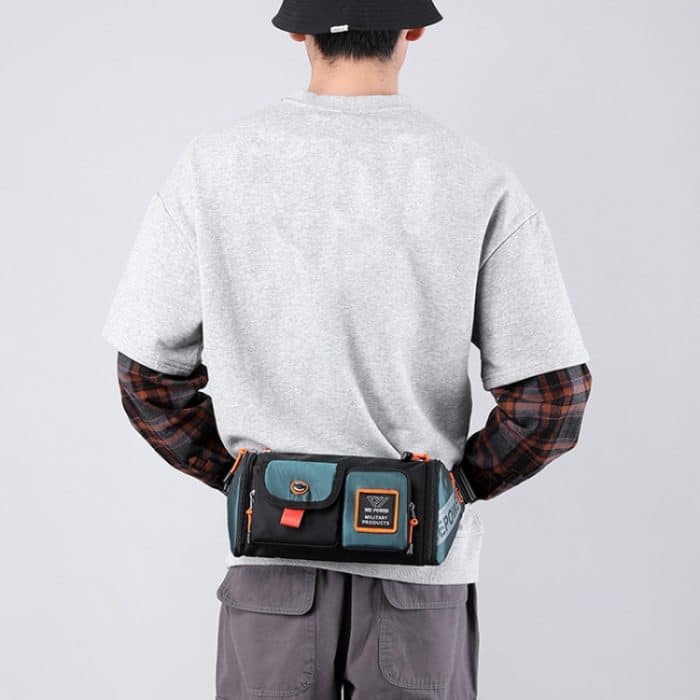 HAOSHUAI 5601 Männer Freizeit Wasserdichte Brusttasche Messenger Große Kapazität Pendeltasche, 5601 Dark Blue, 5601 Grey, 5601 Dark Green, 5601 Gray Green – Bild 6