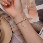 Einfaches Armband aus Sterlingsilber S925 mit rundem Ring und weißvergoldetem Zirkon – Bild 4