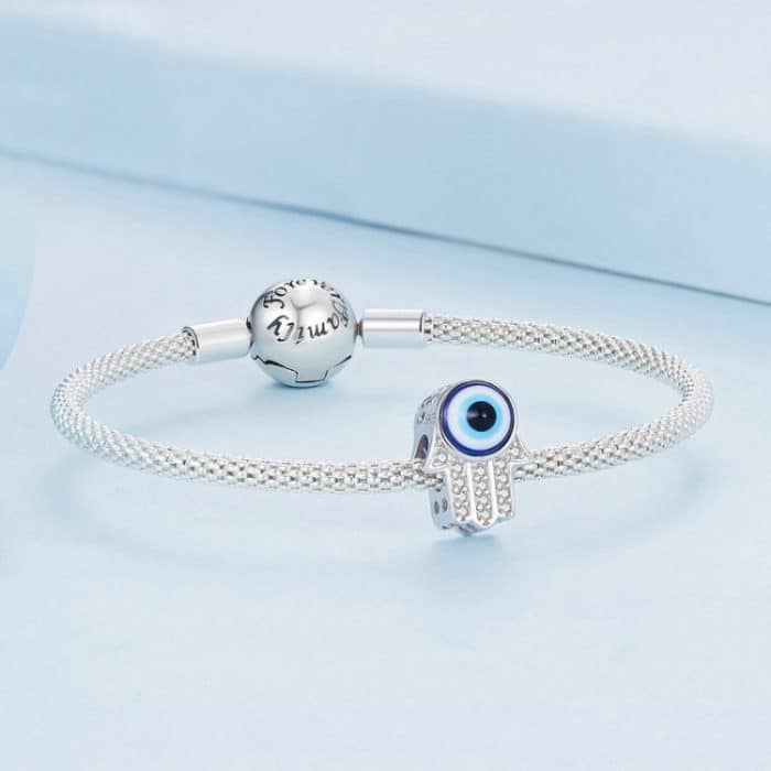 S925 Sterling Silber Hand der Fatima-Zirkon-Armbandperlen – Bild 4