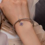 Sterling Silber S925 Roter Zirkon Iris Muster Armband Anhänger – Bild 5