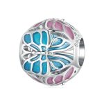 Sterlingsilber S925 vergoldetes Platin-Schmetterlings-Hohlarmband mit Perlen