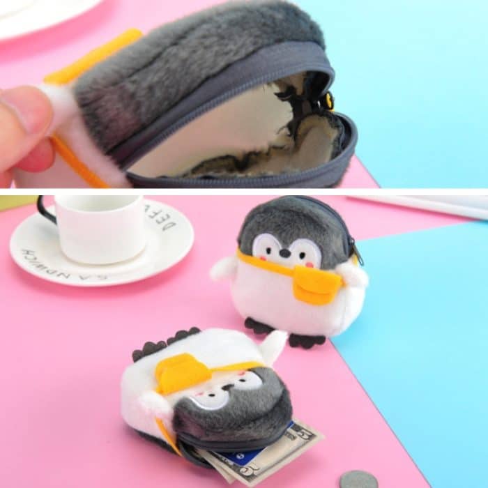2 Stück süße kleine Pinguin-Geldbörse, Lippenstift, Datenkabeltasche, Backpack Penguin – Bild 4