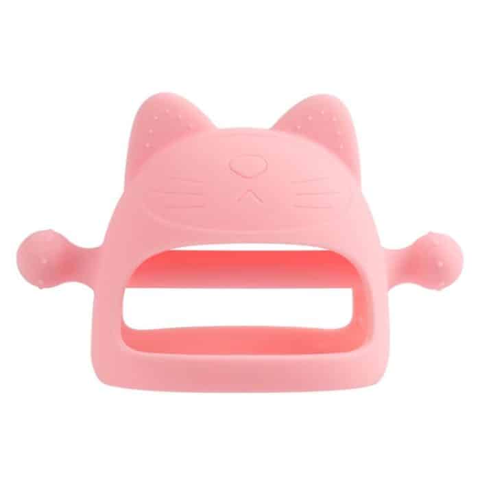 TBD0603213901A.jpg 3 Stück Baby-Anti-Eating-Handabdeckung aus gekochtem Silikon, beruhigende Zahnstäbchen, Pink, Yellow, Orange, Apricot, Jujube Red, Mint Green, Sky Blue, Gray Blue, Transparent, Brown, Light Pink – Bild 1