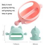 3 Stück Baby-Anti-Eating-Handabdeckung aus gekochtem Silikon, beruhigende Zahnstäbchen, Pink, Yellow, Orange, Apricot, Jujube Red, Mint Green, Sky Blue, Gray Blue, Transparent, Brown, Light Pink – Bild 3