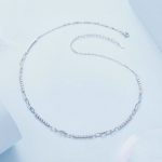 Funkelnde, gespleißte Zirkonia-Halskette aus Sterlingsilber S925 mit Weißgoldbeschichtung – Bild 2