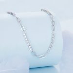 Funkelnde, gespleißte Zirkonia-Halskette aus Sterlingsilber S925 mit Weißgoldbeschichtung – Bild 3