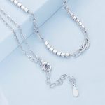 Funkelnde, gespleißte Zirkonia-Halskette aus Sterlingsilber S925 mit Weißgoldbeschichtung – Bild 4