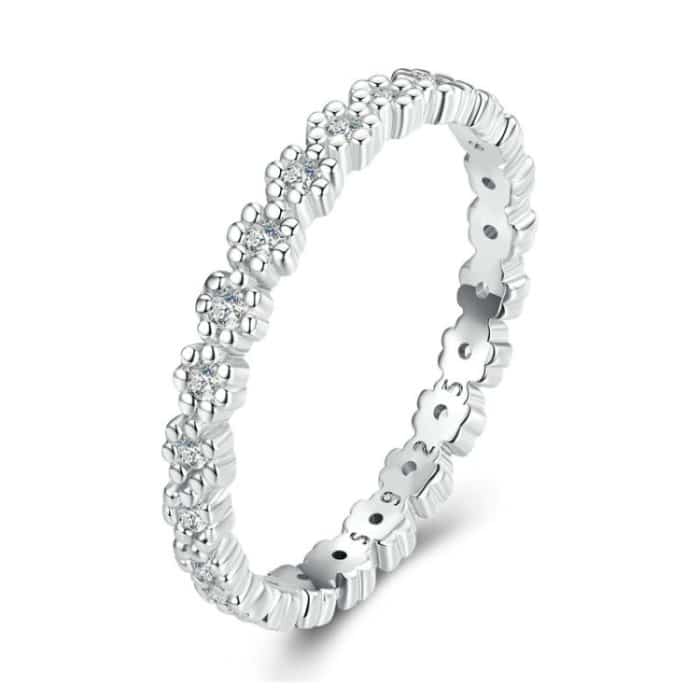 TBD0603217501A.jpg Geometrischer Ring aus Sterlingsilber S925 mit kleinem Kranz und zirkoniumbeschichtetem Weißgold – Bild 1