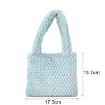 H6302-1 Kleine Handtasche aus Plüsch im Karomuster für Herbst und Winter – Bild 3