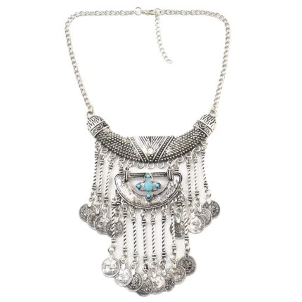 Übertriebene Halskette mit Quaste, Vintage-Stil, legierungsplattierte Schlüsselbeinkette für Frauen