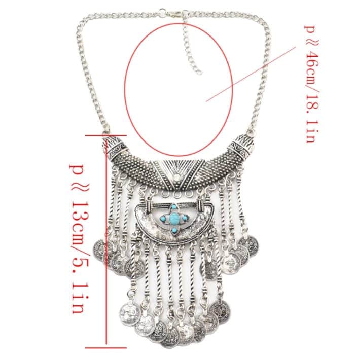 Übertriebene Halskette mit Quaste, Vintage-Stil, legierungsplattierte Schlüsselbeinkette für Frauen – Bild 6