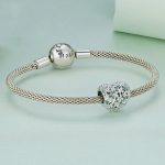 S925 Sterling Silber Glücksherz Kleeblattperlen mit grünem Zirkon – Bild 4