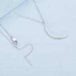 Halskette mit Halbmond-Anhänger aus Sterlingsilber mit S925-Weißgoldbeschichtung und Zirkon – Bild 3