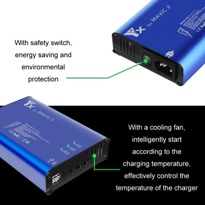 Für DJI Mavic 3 YX 1 bis 5 Ladegerät mit Schalter – Bild 4