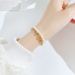 OPK 1263 Double Layer Stacked Edelstahl-Perlenarmband – Bild 5