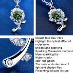 XMA033 925 Silber Halskette Moissanit Sonnenblume Anhänger Schmuck – Bild 5