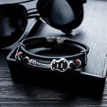 OPK 1354 Titan Stahl Herren Leder Handring Persönliches mehrschichtiges gewebtes Armband – Bild 3