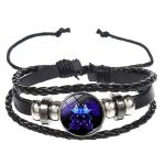 10 Stück Zwölf Sternbilder Leuchtendes Armband Retro Lederseil Gewebtes Armband, Stil: