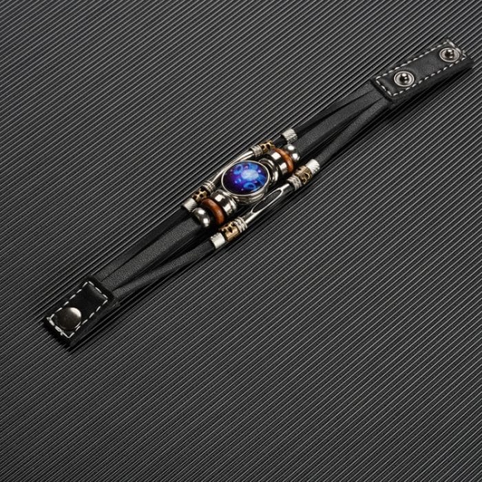 Zwölf Sternbilder Nachtlicht Lederseilarmband Geflochtene Perlenarmband, Stil: – Bild 4