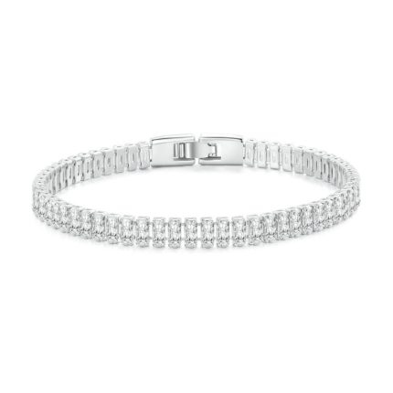 Funkelndes Zirkonia-Armband, vergoldeter Kupferschmuck