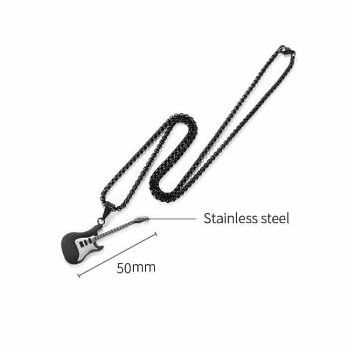 OPK 1989 Persönlichkeit Edelstahl Gitarre Anhänger Titan Stahl Halskette – Bild 3