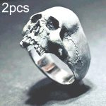 C56213 2 Stück Punk Vintage Totenkopf Ring Horror Totenkopf Ring Herren Geschenk
