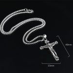 OPK 810 Retro Kreuzrahmen Titanstahl Herren Anhänger Halskette – Bild 3