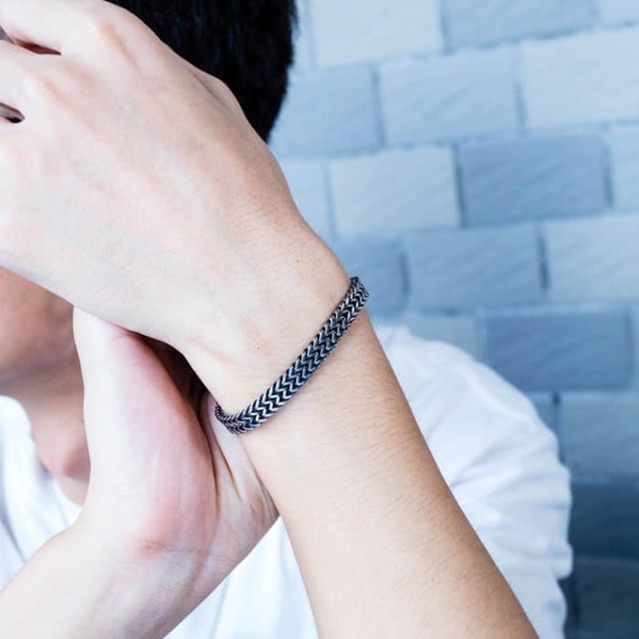 Retro-Stil Titanstahl Herrenarmband Persönliches Zubehör – Bild 6