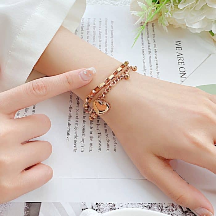 Mehrschichtiges Edelstahlarmband für Damen, Handschmuck, Stil: – Bild 3