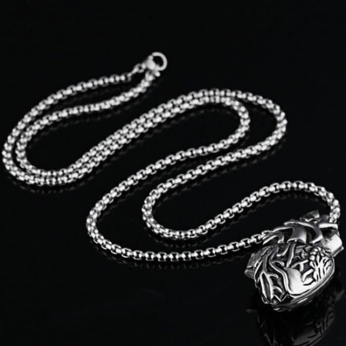 1168 Personalisierter Herzanhänger aus Titanstahl mit menschlichen Organen kann geöffnet werden – Bild 3