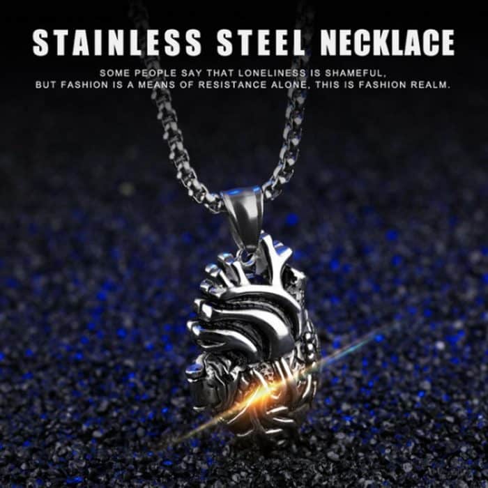 1168 Personalisierter Herzanhänger aus Titanstahl mit menschlichen Organen kann geöffnet werden – Bild 4