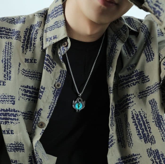 1926 Retro Demon Eyes Herren-Halskette aus Titanstahl, Stil: – Bild 6