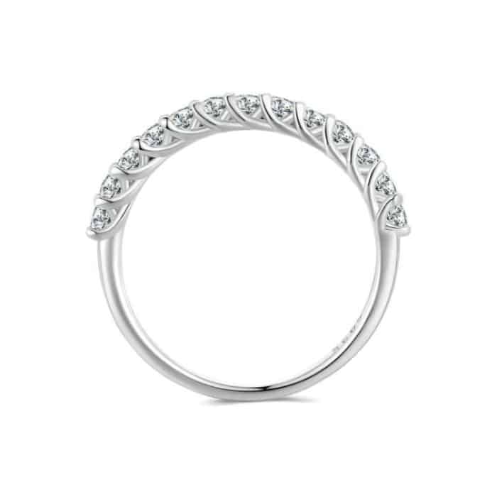 Ring aus Sterlingsilber mit S925-Beschichtung, vergoldeter Reihen-Moissanit-Ring – Bild 1