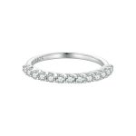 Ring aus Sterlingsilber mit S925-Beschichtung, vergoldeter Reihen-Moissanit-Ring – Bild 2