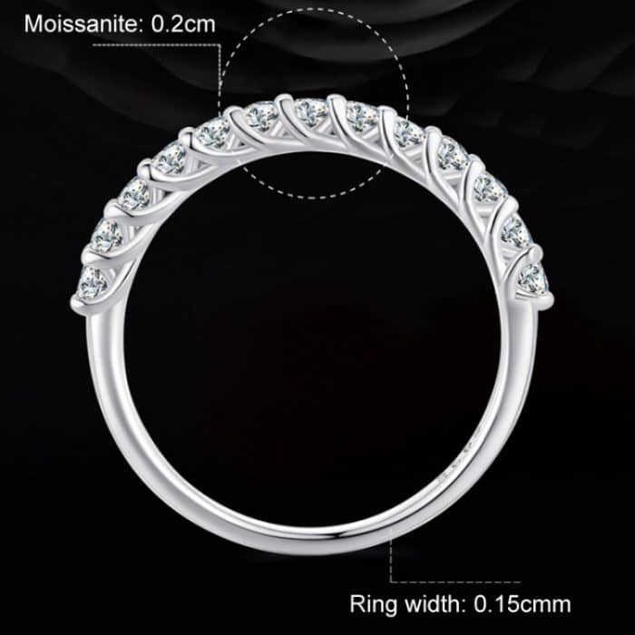 Ring aus Sterlingsilber mit S925-Beschichtung, vergoldeter Reihen-Moissanit-Ring – Bild 4