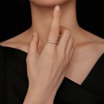 Ring aus Sterlingsilber mit S925-Beschichtung, vergoldeter Reihen-Moissanit-Ring – Bild 5