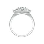 Funkelnder, mit Weißgold vergoldeter Moissanit-Herzring aus Sterlingsilber S925 – Bild 2