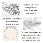 Funkelnder, mit Weißgold vergoldeter Moissanit-Herzring aus Sterlingsilber S925 – Bild 3