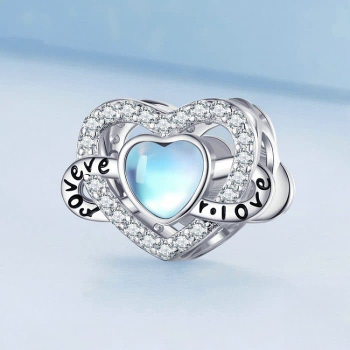 S925 Sterling Silber Zirkon Infinity Herz Armband Perlen – Bild 2