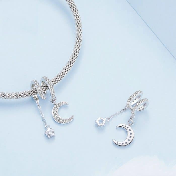 S925 Sterling Silber Swaying Moonlight Zirkon platinierte Armbandperlen – Bild 2