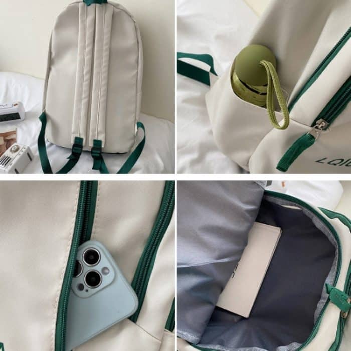 Schulranzen-Rucksack für Mädchen, großes Fassungsvermögen, leichter Studentenrucksack, 109036 White, 109036 Green, 109036 Black, 109036 Pink – Bild 4