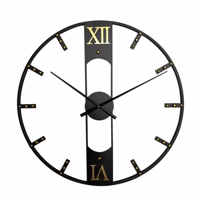 TBD0603329801.jpg YX8836 Home Decor Wanduhr Schmiedeeisen Nietenwaage Stille Uhr, Größe:, 60cm, 80cm – Bild 1